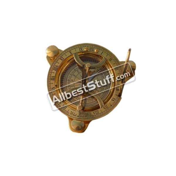 Antique Maritime West London Vintage Brass Nautical Sundial Compass