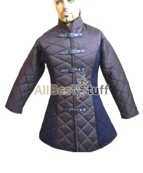 Medieval Gambeson 5 Buckle Long Padded Armor Multi Color