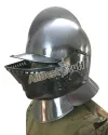 Medieval Burgonet with visor Helmet made of 16 Gauge Steel image 3