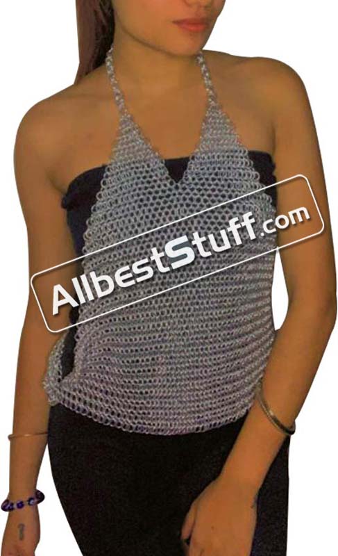 Chainmail Top Halter Top Chainmail Aluminium Butted Designer Party