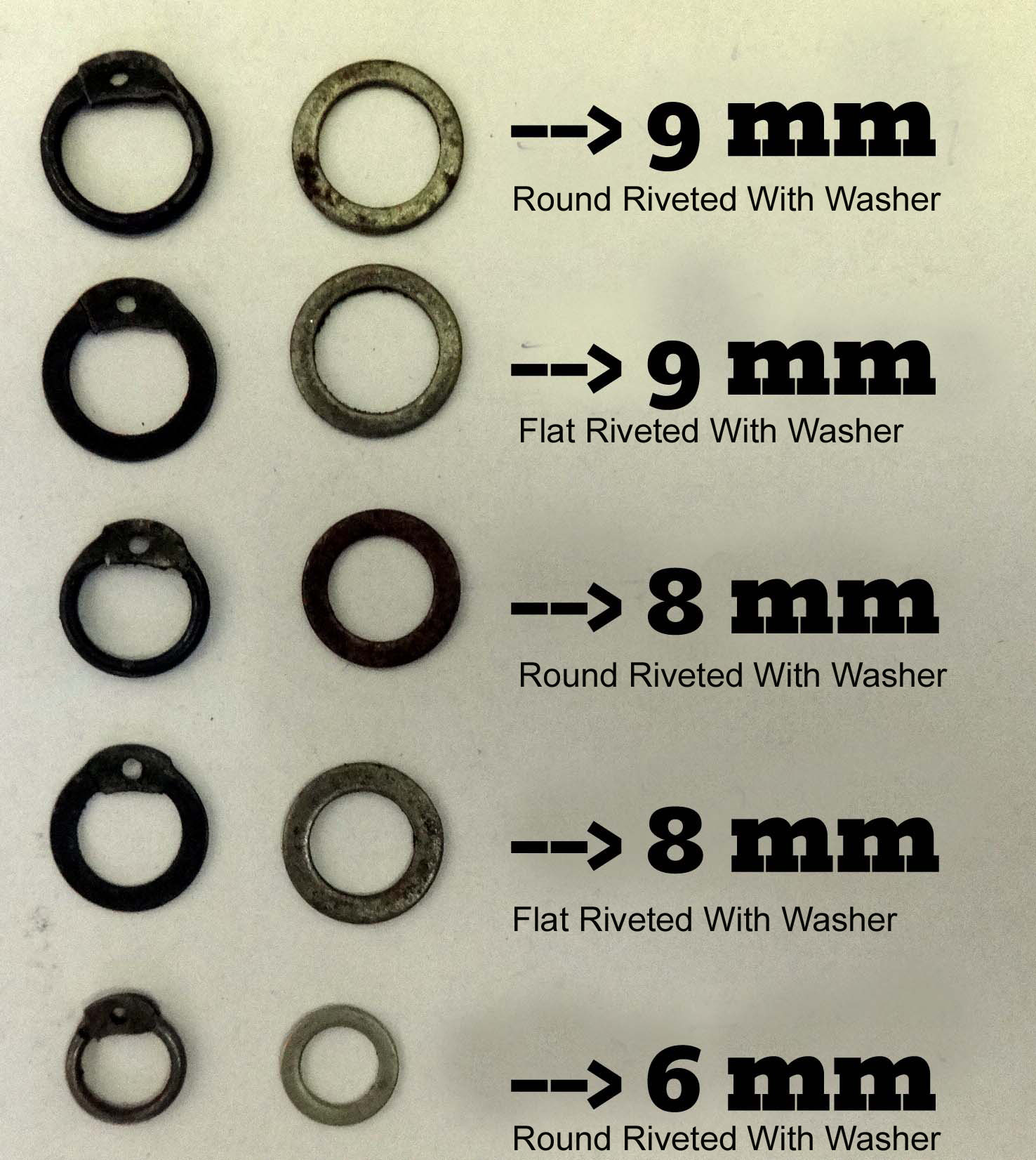 Different Ring Sizes for Chain Mail Products